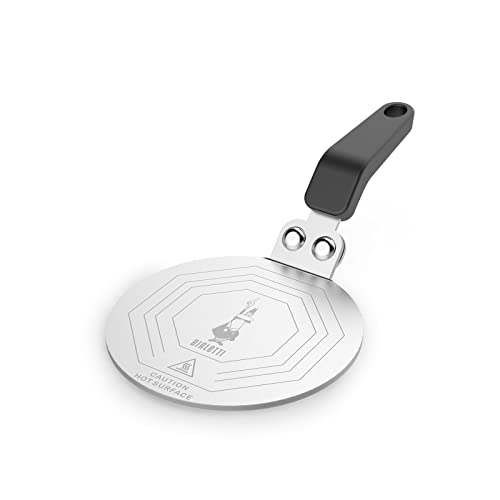 Bialetti Moka - Adaptador de placa de inducción para usar cafeteras y utensilios de cocina en placas de inducción, acero, Color Negro, 13 cm