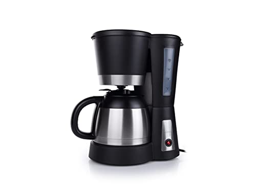 Tristar CM-1234 - Cafetera con jarra en acero inoxidable y capacidad para 1 litro, para hasta 10 tazas de café, 800 W, filtro extraíble, elemento antigoteo