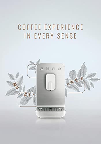 Smeg Cafetera automática compacta BCC01WHMEU, color blanco