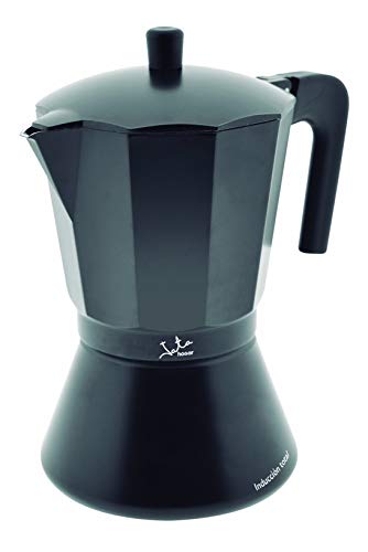 Jata CFI6 - Cafetera Italiana Inducción, Capacidad 6 Tazas, Apta para Todo Tipo de Cocinas, Cuerpo Aluminio, Negro