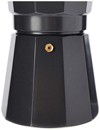 Monix Vitro Noir – Cafetera Italiana de Aluminio, Capacidad 12 Tazas, Apta para Todo Tipo de cocinas Salvo inducción (Braisogona_M640012)