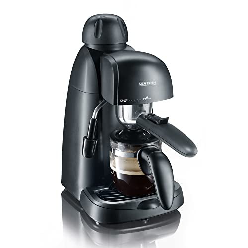 SEVERIN - Cafetera espresso a presión con espumador de leche, Máquina de café,Hasta 4 tazas de café de barista, Negro, KA 5978
