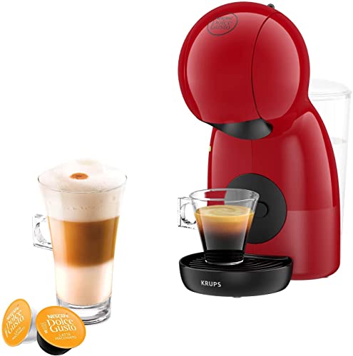 Krups Nescafé, Cafetera capacidad 0.8 L, modo Eco, 30 tipos café, bandeja regulable 3 alturas, rojo