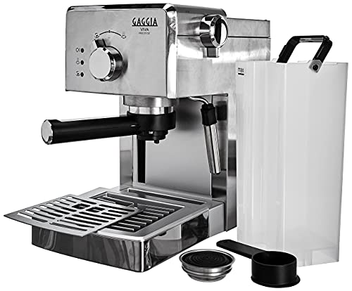 Gaggia RI8437/11 Viva Prestige, Cafetera Espresso Manual, para Cafè Molido y Monodosis, 1025W, 15 bar, Acero Inoxidable, 1025W