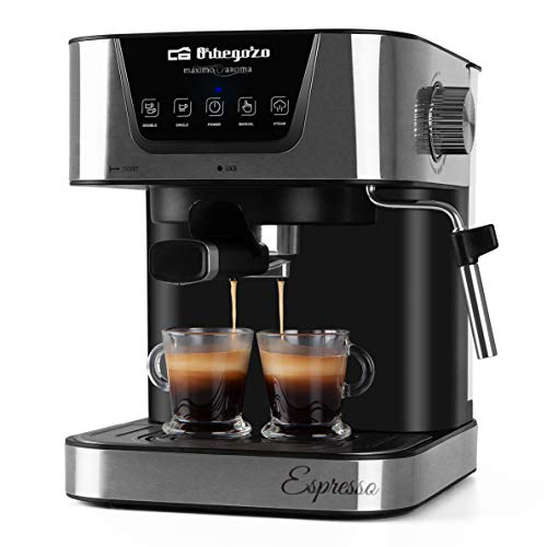 Orbegozo Ex 6000 - Cafetera Para Espresso y Cappucino, 20 Bar De Presión, Depósito 1.5 L, Apta Para Monodosis, 1050 W De Potencia, Color Negro
