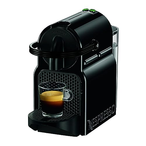 Nespresso De'Longhi Inissia EN80.B - Cafetera monodosis de cápsulas Nespresso, 19 bares, apagado automático, color negro, Incluye pack de bienvenida con 14 cápsulas