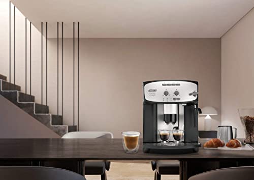 De'Longhi Cafetera Caffe' Corso completamente automática de grano a taza, capuchino, cafetera espresso, ESAM2800.SB, plata y negro, R132212012