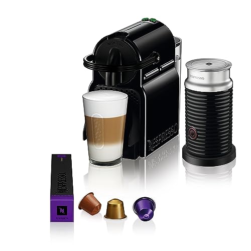 Nespresso DeLonghi Inissia Milk EN 80BAE Cafetera de cápsulas, 1500W, 0.7 L, 19 bareses, compacta, apagado automático, negro