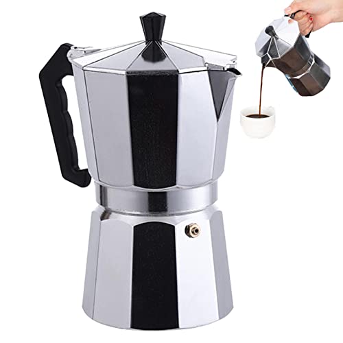 Supatmul café espresso 300 ml para 4 tazas, cafetera clásica italiana aluminio con asas resistentes al calor, fácil usar y limpiar rápidamente