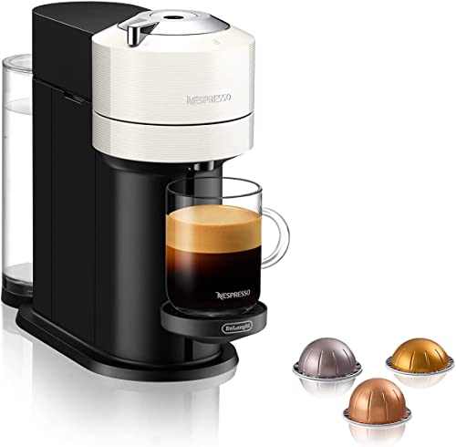 De'Longhi Nespresso Vertuo Next Máquina de Café y Espresso con WIFI y Bluetooth Integrados, Cafetera Automática de Cápsulas con Sistema de Preparación con un Solo Toque, ENV120.W, Blanco