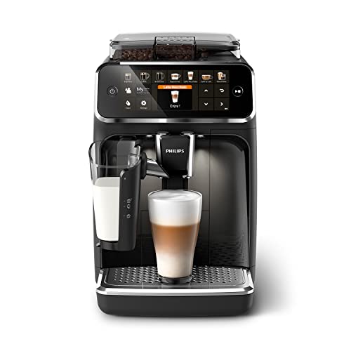 Philips Serie 5400 Cafetera Superautomática - Sistema de Leche LatteGo, 12 Variedades de Café, Pantalla Intuitiva, 4 Perfiles de Usuario, Negro (EP5441/50)
