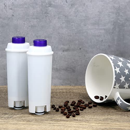 2 filtros como De Longhi DLSC002 | para cafeteras automáticas/cafeteras de DeLonghi como Combi/ECAM/Espresso/Magnifica/Prima Donna | Filtros y filtros de agua VonBueren